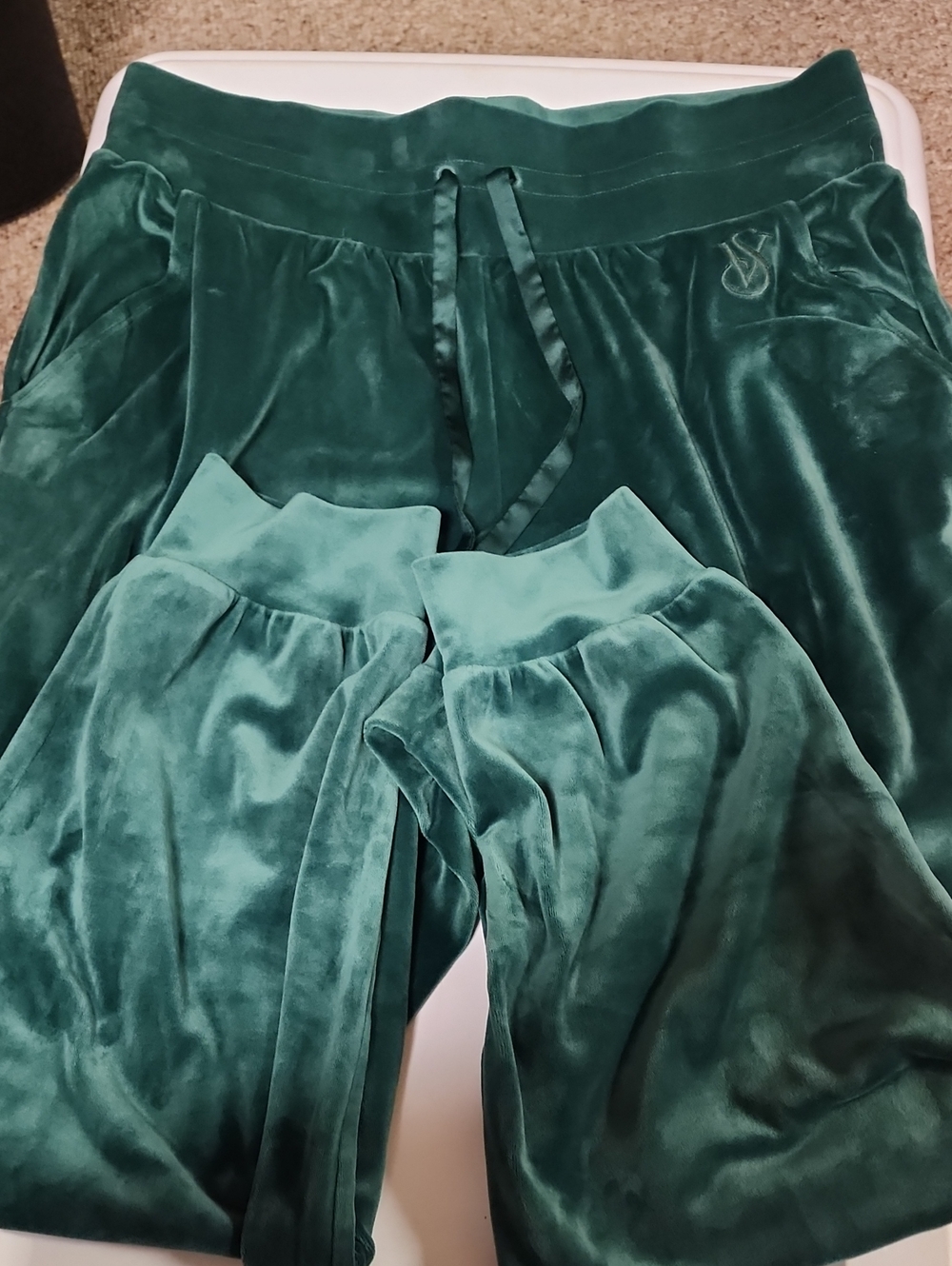 Velvet Lounge Pants Set in Deep Teal